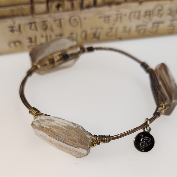 Bourbon and Bowties Gold and Brown Crystal Bracelet - Picture 1 of 7